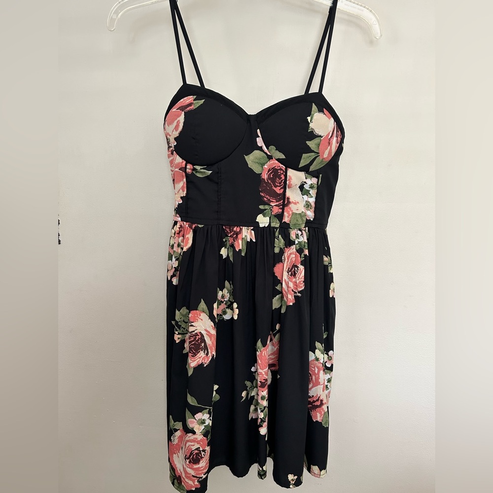 Little black flowered dress